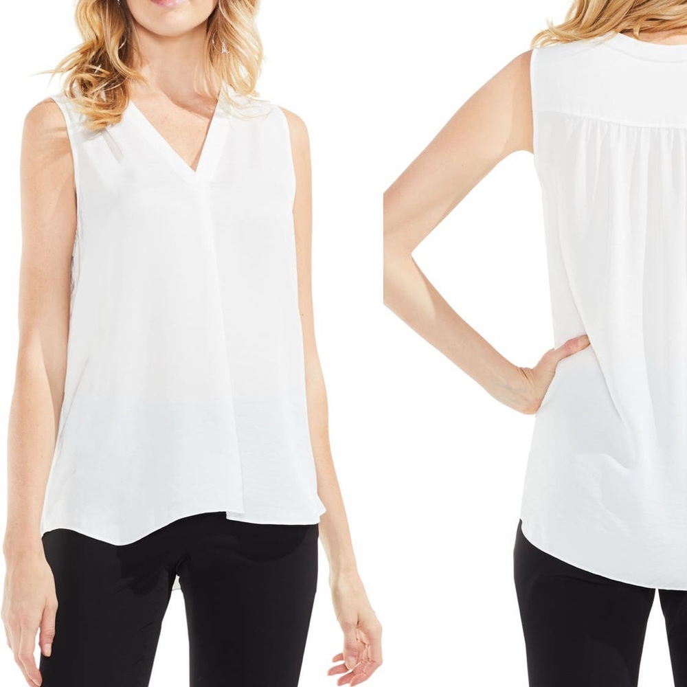 Vince Camuto Rumpled Satin Blouse in New Ivory (White)